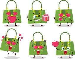 donne Borsa cartone animato personaggio con amore carino emoticon vettore