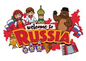 benvenuto per Russia design impostato vettore