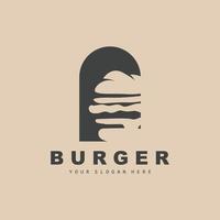 hamburger logo, veloce cibo disegno, pane e verdure vettore, veloce cibo ristorante marca icona illustrazione vettore