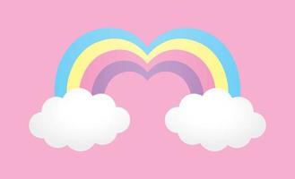 carino kawaii nube con arcobaleno grafico elemento vettore