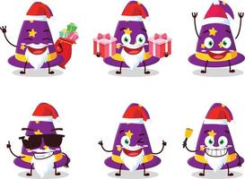 Santa Claus emoticon con procedura guidata cappello cartone animato personaggio vettore