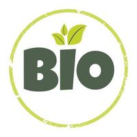 bio etichetta grunge francobollo per biologico e eco amichevole prodotti. vettore illustrazione di eco, bio, organico, naturale prodotti logo, etichetta, distintivo