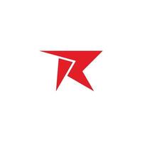 lettera r semplice triangolo freccia geometrico design logo vettore
