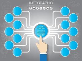 parte della relazione con logo e set di icone. concetto di affari con le opzioni. vettore infografica di tecnologia o processo educativo. modello web di un grafico piramidale, diagramma o presentazione.