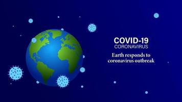 terra giorno il coronavirus bandiera illustrazione di il covid-19 corona virus. fermare ncov pandemia concetto vettore