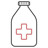 icona medico farmacia, pillola bottiglia contenitore, vaso medicinali trattamento malattie vettore