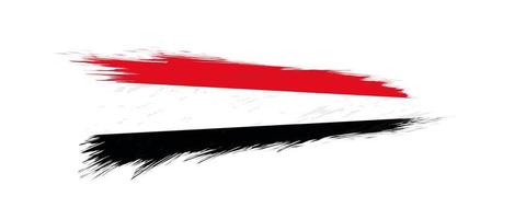 bandiera di yemen nel grunge spazzola ictus. vettore