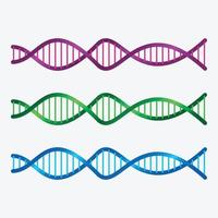 illustrazione di dna con diverso colori vettore