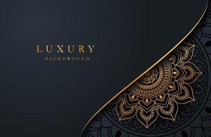 sfondo di lusso con ornamento arabesco islamico oro su superficie scura vettore