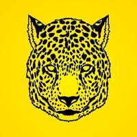 vista frontale del viso di leopardo ghepardo vettore