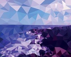 low poly illustrazione, costa rocciosa del mare vettore