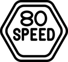 vettore design 80 velocità limite icona stile