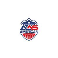 aas iniziale e americano esercito logo design vettore