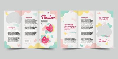 Teatro trifold opuscolo modello, aviatore vettore disposizione trifold modello professionista vettore