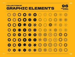 grande collezione di astratto grafico geometrico simboli e oggetti vettore