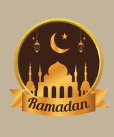 distintivo d'oro per il ramadan vettore