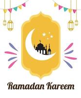 saluto decorativo per il ramadan kareem vettore