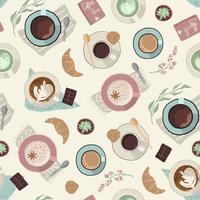 Vector seamless pattern con tazze di caffè.