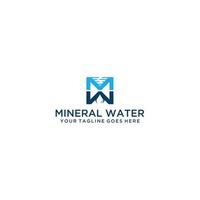 mw minerale e acqua logo design modello vettore