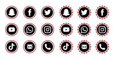 sociale media disegni per Facebook cinguettio instagram Snapchat WhatsApp tic toc vettore