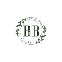 bb iniziale bellezza floreale logo modello vettore