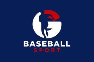 lettera g baseball logo icona vettore modello.