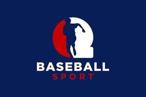 lettera q baseball logo icona vettore modello.