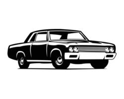 americano auto silhouette logo. isolato bianca sfondo Visualizza a partire dal lato. migliore per logo, distintivo, emblema, icona, etichetta disegno, auto industria. a disposizione nel eps 10. vettore