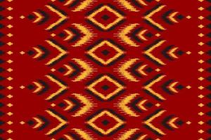 tappeto ikat rosso modello arte. geometrico etnico ikat senza soluzione di continuità modello nel tribale. americano e messicano stile. vettore