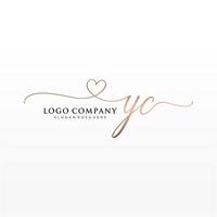 iniziale yc femminile logo collezioni modello. grafia logo di iniziale firma, nozze, moda, gioielliere, boutique, floreale e botanico con creativo modello per qualunque azienda o attività commerciale. vettore