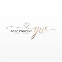 iniziale yw femminile logo collezioni modello. grafia logo di iniziale firma, nozze, moda, gioielliere, boutique, floreale e botanico con creativo modello per qualunque azienda o attività commerciale. vettore