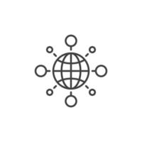 globo con cerchi vettore concetto lineare icona o cartello