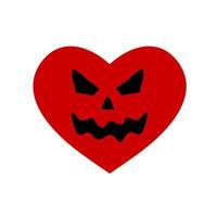 cuore con cranio viso Halloween tema, design elemento vettore