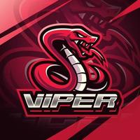 disegno del logo della mascotte del serpente vipera rossa vettore