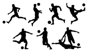calcio giocatore silhouette. adatto per calcio e calcio squadra illustrazione. calciatore nel azione vettore illustrazione.