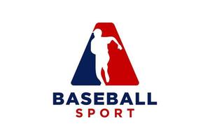 lettera un' baseball logo icona vettore modello.