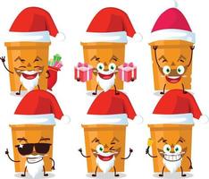 Santa Claus emoticon con Halloween secchio cartone animato personaggio vettore