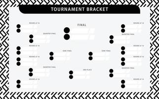 monocromatico vettore torneo supporto con diagonalmente posto Linee modello. semplice nero e bianca abbattuto fasi. adatto per calcio, badminton, pallacanestro, e altro gli sport.