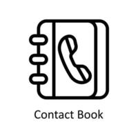 contatto libro vettore schema icone. semplice azione illustrazione azione