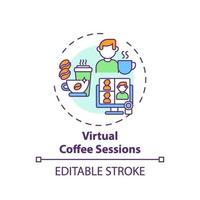 icona del concetto di sessioni di caffè virtuale vettore