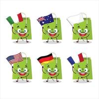 Halloween totalizzatore Borsa cartone animato personaggio portare il bandiere di vario paesi vettore