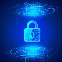 Internet sicurezza. informatica dati difesa o informazione protezione concetto. firewall o altro Software o Rete sicurezza. blu astratto tecnologia sfondo. vettore illustrazione