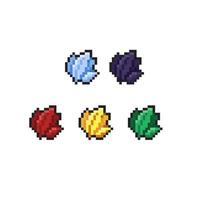 erbaceo foglia con diverso colore nel pixel arte stile vettore