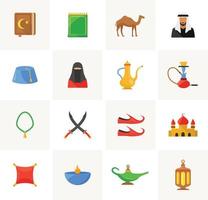 impostato di Arabo e islamico icone vettore