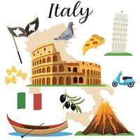 Italia set di icone vettore