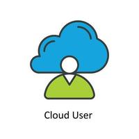 nube utente vettore riempire schema icone. semplice azione illustrazione azione