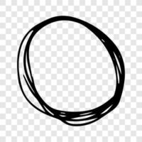 mano disegnato scarabocchiare cerchio. nero scarabocchio il giro circolare design elemento vettore