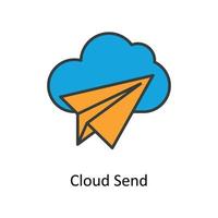 nube Spedire vettore riempire schema icone. semplice azione illustrazione azione