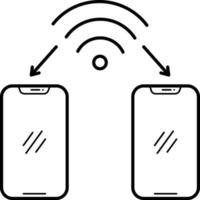 icona della linea per la connessione wifi vettore