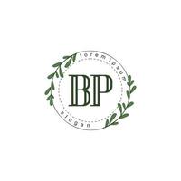 bp iniziale bellezza floreale logo modello vettore